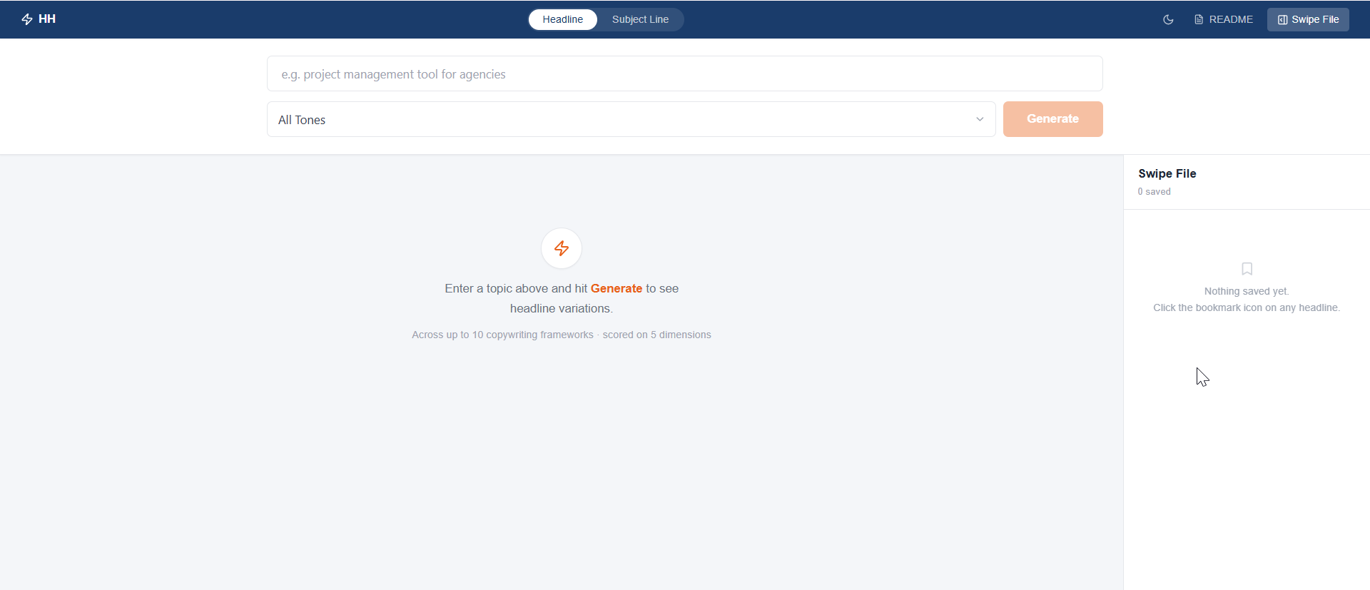HeadlineHammer Main Interface